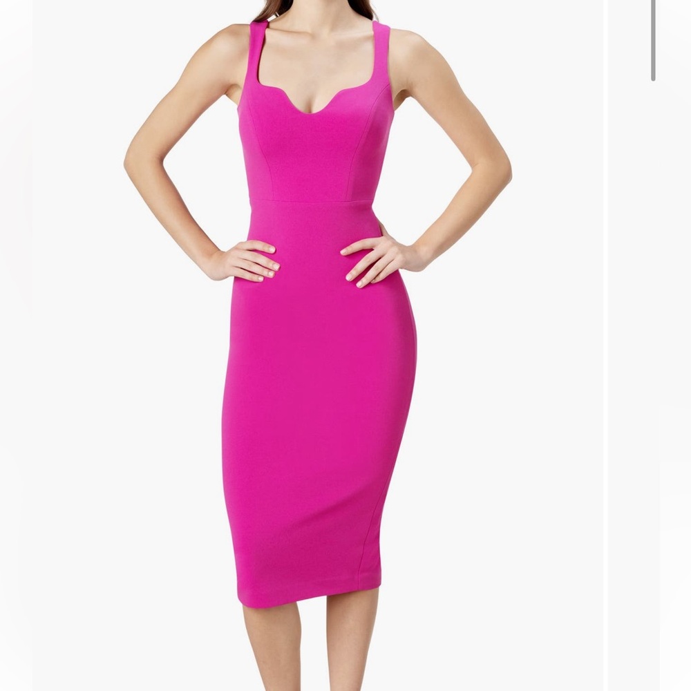 Dress the Population Sloane Sleeveless Sheath Dress in Bright Fuchsia